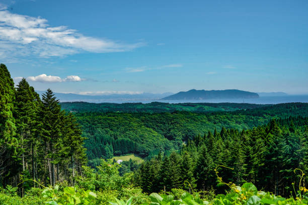 Landscape of Hakodate Mountain and Hokuto City Landscape of Hakodate Mountain and Hokuto City. Shooting Location: Hokkaido hakodate stock pictures, royalty-free photos & images