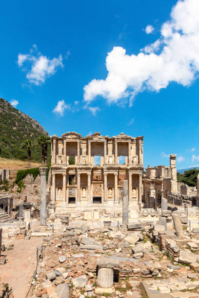 istock Celsius library on curetes street in Ephesus ancient city. 1415341110