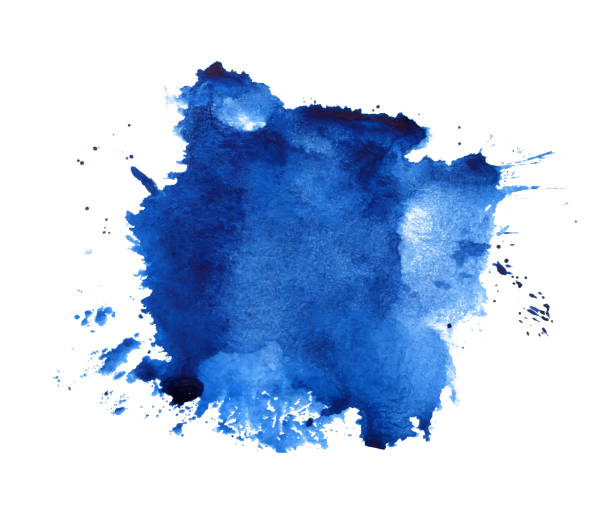 blaue aquarellform isoliert auf weißem hintergrund - watercolor painting stock-grafiken, -clipart, -cartoons und -symbole