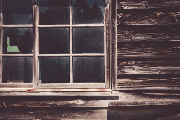 istock Old wall of old wooden construction 1415341735