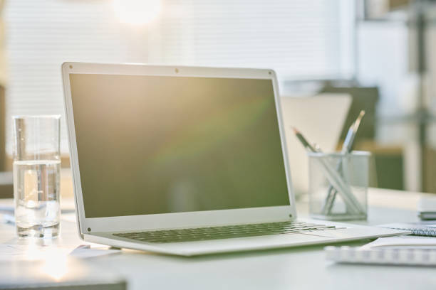 istock Laptop for online work at office 1415342723