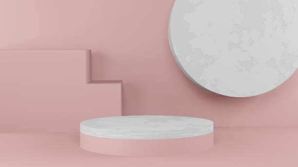 istock product presentation and podium display,  geometry concept. 3D Rendering. 1415343312