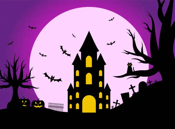 Vector illustration of Bright composition on the theme of Halloween.