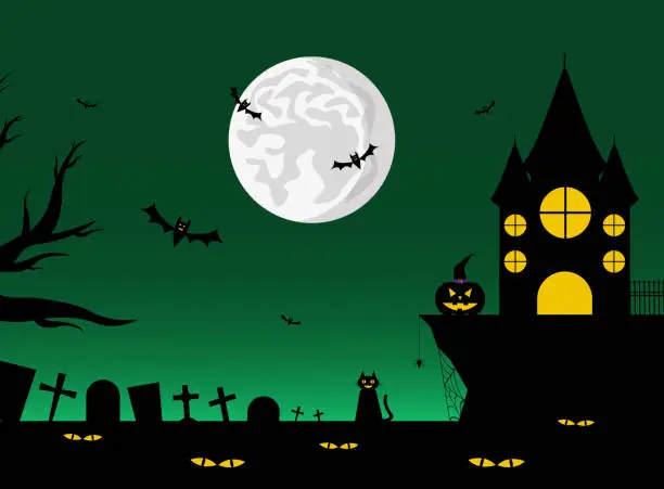 Vector illustration of Bright composition on the theme of Halloween.