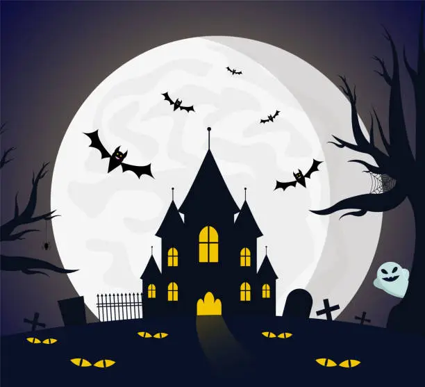 Vector illustration of Bright composition on the theme of Halloween.