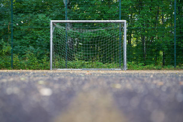 istock Soccer gate on the field in park. 1415344972