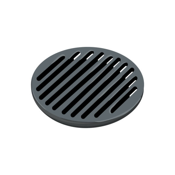 sewer drainage grate cartoon vector illustration sewer drainage grate cartoon. sewer drainage grate sign. isolated symbol vector illustration plug hole stock illustrations