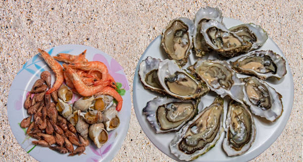 istock Oyster and seafood plates 1415345249