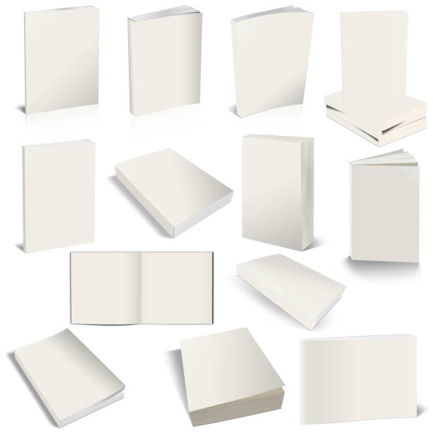 treize livres de poche vierge modèle blanc pour la mise en page et la conception de la présentation. - paperback photos et images de collection