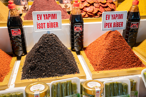 Hot Pepper Powder in Spice Bazaar, Gaziantep, Turkey