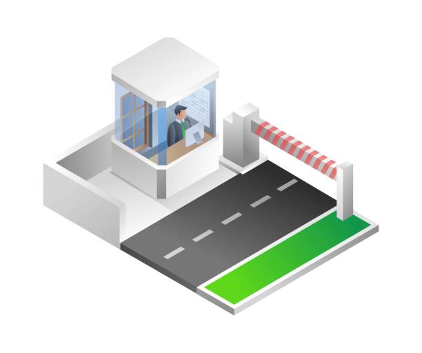 istock Entrance of the vehicle parking post 1415349217