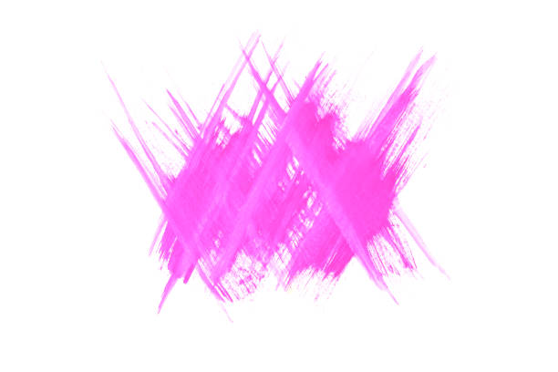 istock Pink watercolor brush or strokes paint on white background,Abstract color 1415349701