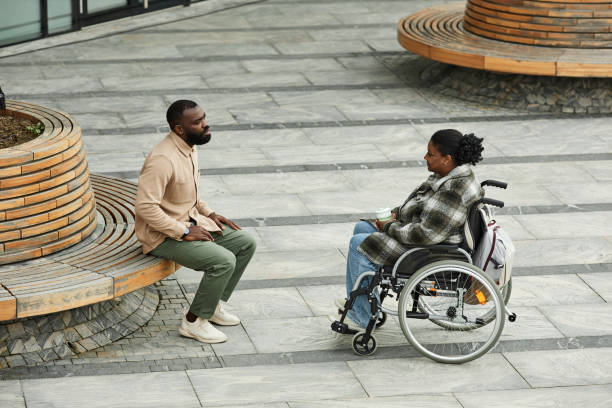 istock Black Woman with Disability in City Setting 1415350124
