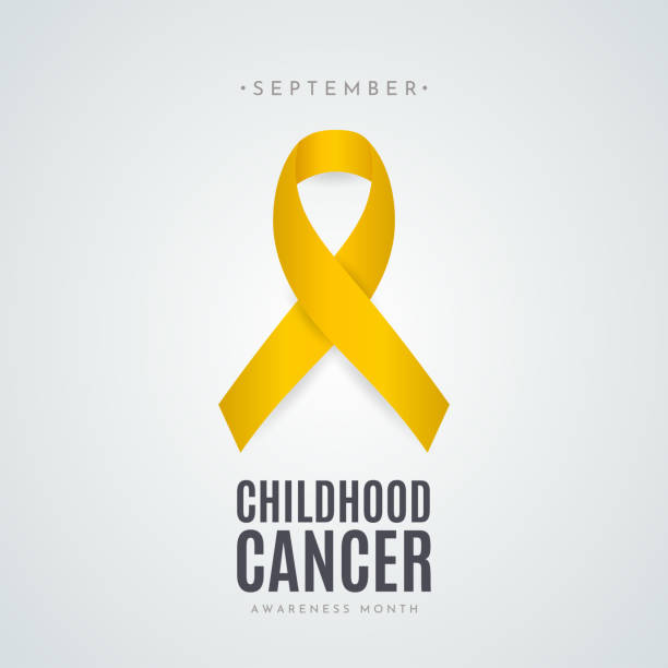 ilustrações, clipart, desenhos animados e ícones de pôster do mês da conscientização do câncer infantil, setembro. vetor - setembro amarelo