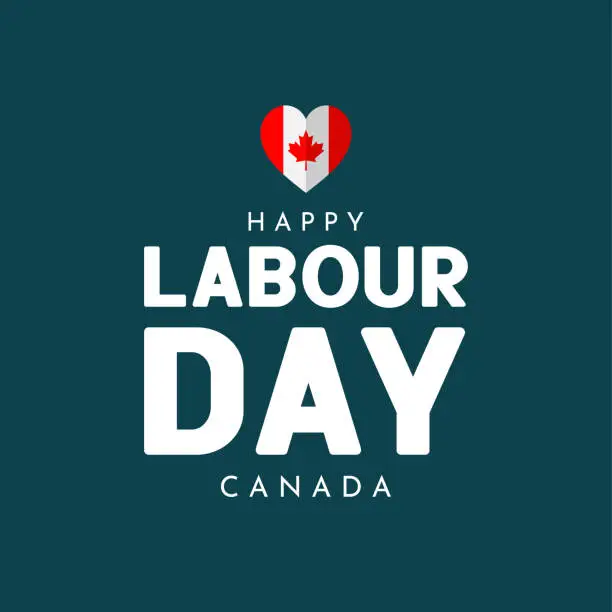 Vector illustration of Happy Labour Day Canada card, poster. Vector