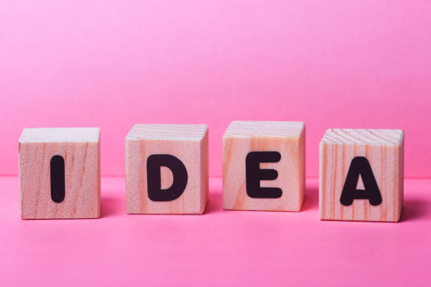 istock IDEA  word on wooden cubes on pink background 1415355004