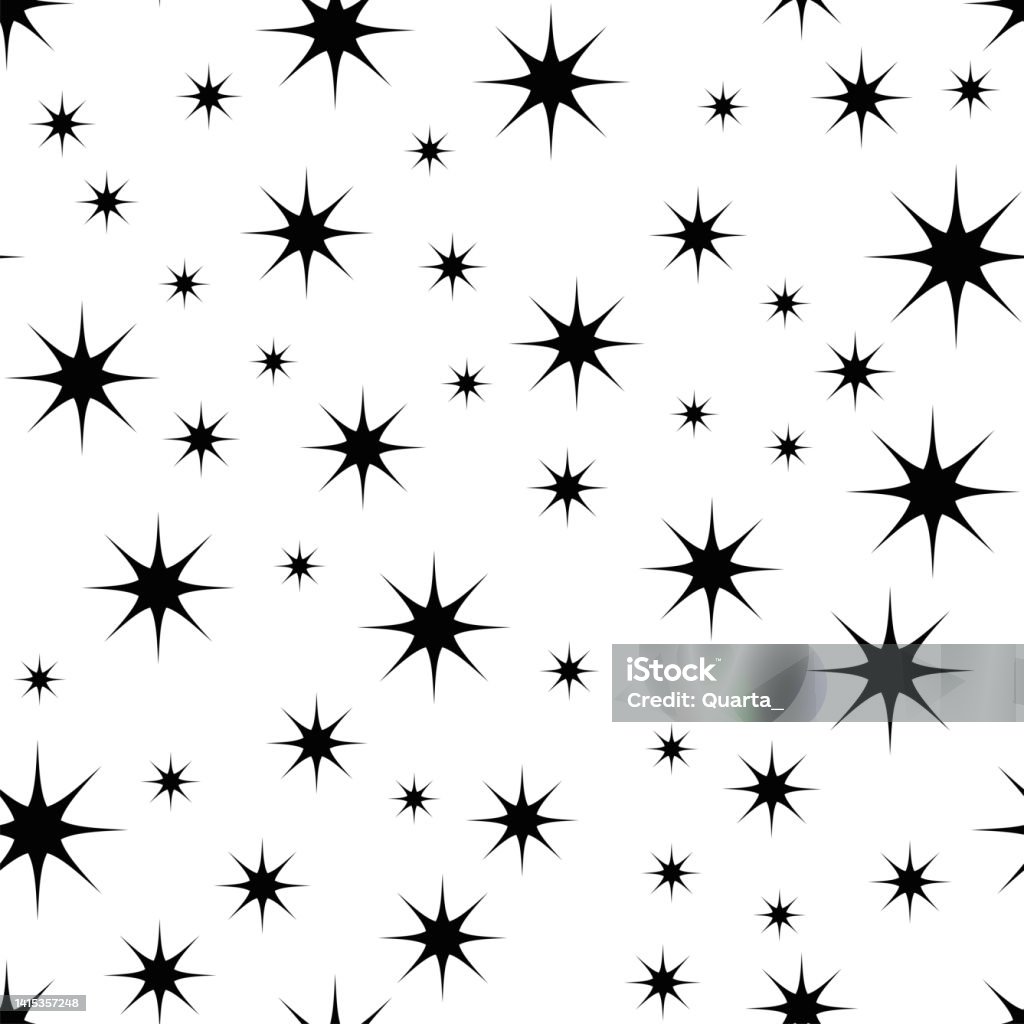 Abstract Random Stars Pattern Random Stars Seamless Pattern Starry Sky Vector Wallpaper Stock ...