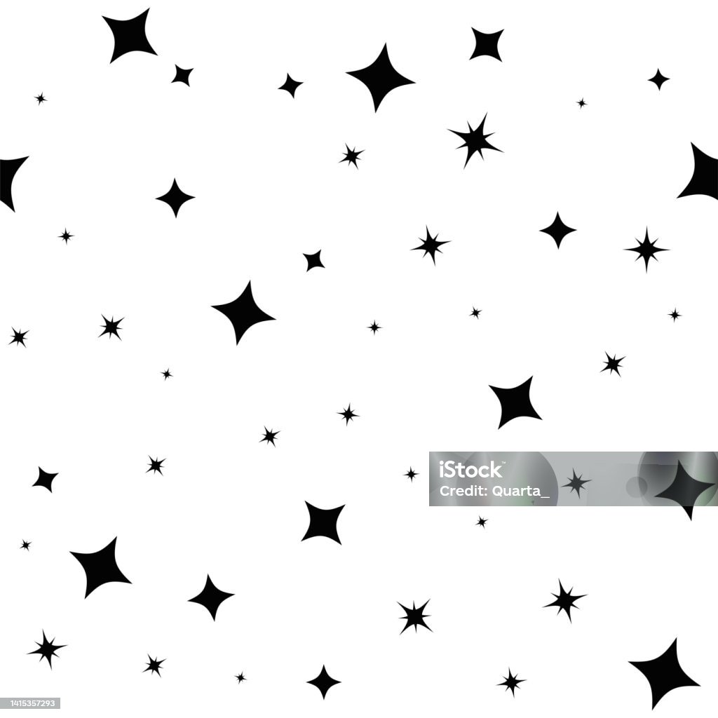 Random Stars Background Random Stars Seamless Pattern Starry Sky Vector Wallpaper Stock ...