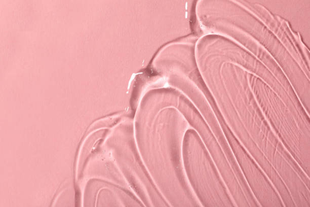 istock Cosmetic gel on pink background, top view. Space for text 1415357470