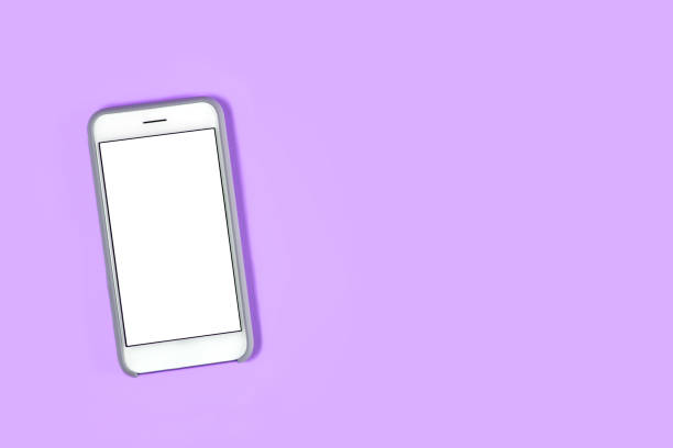 Smart Phone with Blank Screen Smart phone with blank screen on pink background hhh stock pictures, royalty-free photos & images