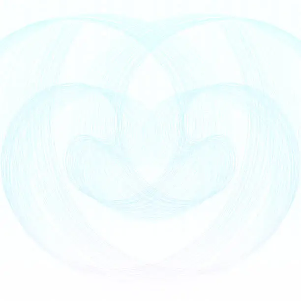 Vector illustration of Light blue round watermark pattern. Symmetric bubble shape, thin curves. Ripple subtle lines. Vector abstract pastel colored guilloche. White background. Empty blank for gift card, coupon, banknote, diploma, certificate. EPS10 illustration