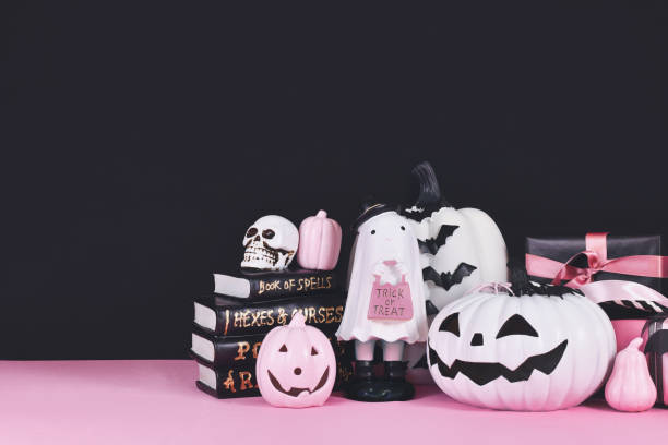 istock Pink and white Halloween decor 1415362710