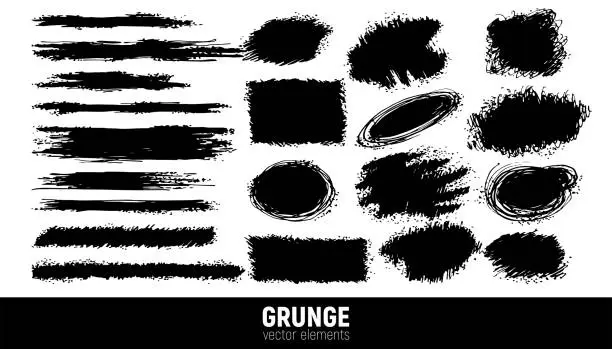 Vector illustration of Grunge backgrounds set. Vector brush strokes. Area for text