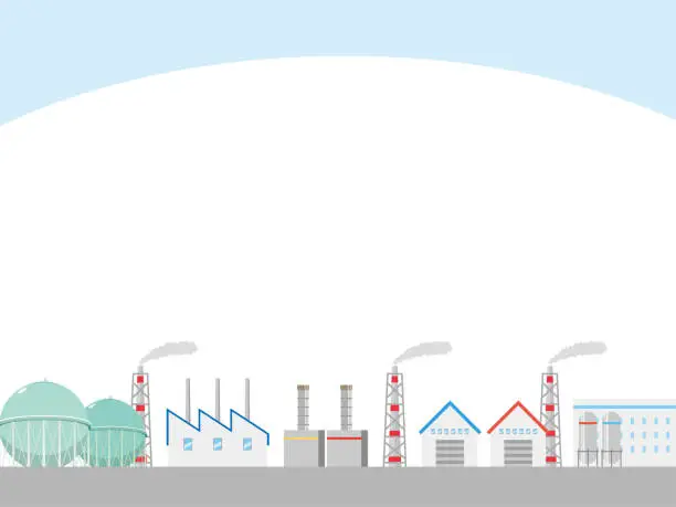 Vector illustration of Frame illustration of an industrial area