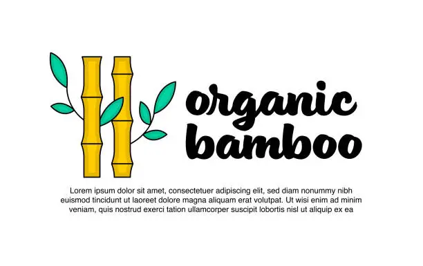 Vector illustration of Organic bamboo icon. Label design for packaging