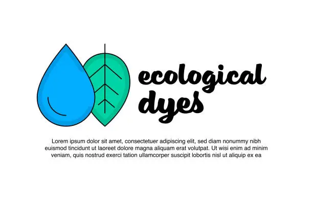 Vector illustration of Ecological dyes icon. Label design for natural product.