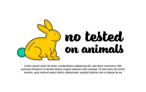 Vector illustration of No tested on animals icon. Label design for package