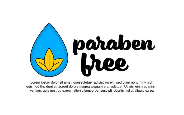Vector illustration of Paraben-free icon. Label design for natural product.