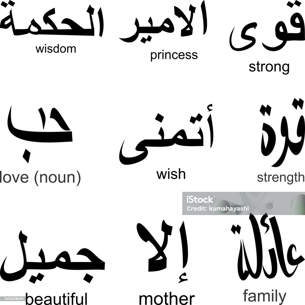 Arabic Symbols Tattoo Set Collection Stock Illustration Download Image Now Arab Culture