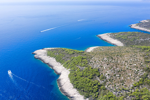 Aerial view of beautiful Vis Island, Croatia