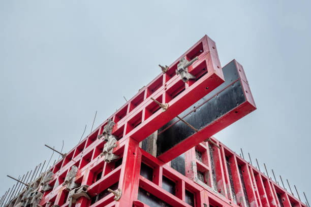 Formwork panels in industrial Formwork panels in industrial construction concrete in formwork stock pictures, royalty-free photos & images