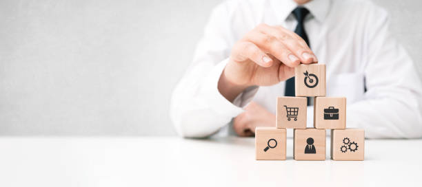 istock Businessman build company strategy 1415387397