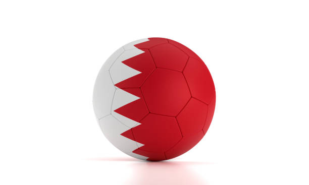 istock Soccer Ball Textured With Qatari Flag On White Background 1415387462