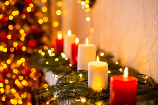 istock Magical vibes, yellow warm colours, festive interior 1415389743