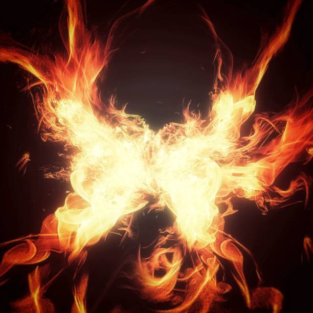 istock illustration of flames burning in the dark 1415391448