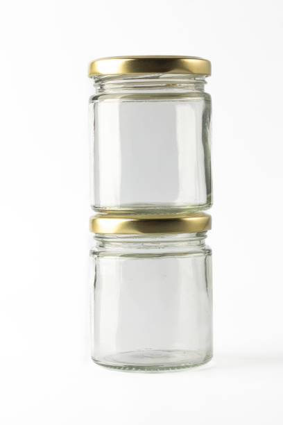istock Empty transparent food jar container on white background 1415396222