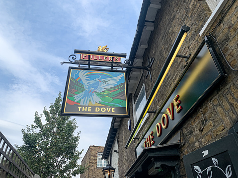 The Dove pub facade in Hammersmith,  West London, England, United Kingdom, Europe