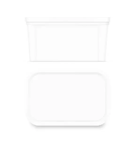 Vector illustration of Food plastic container mockup.