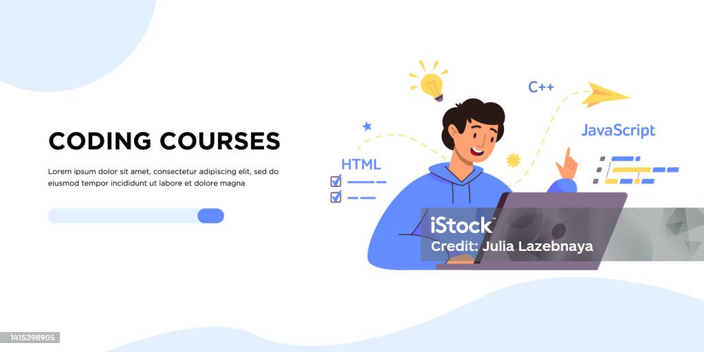 Web Development Courses Concept Banner Template Script Coding And ...