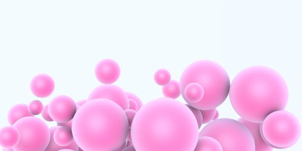 istock Pink balloons on a white background. 3D render. Festive background 1415399959