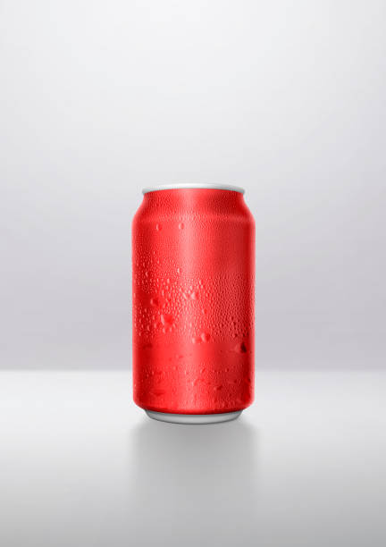 istock Cans with water droplets in room studio for advertising 1415401015