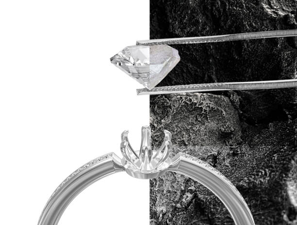 istock concept of creativity Choosing a diamond before and after making a wedding ring 1415401095