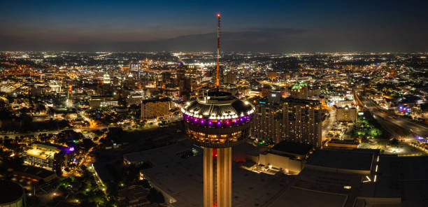 Downtown San Antonio from Above at Night