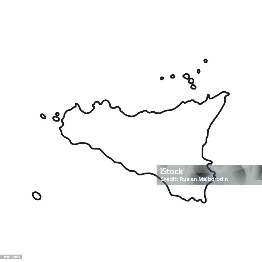 Sicily Map. Region of Italy. Vector illustration. - Royalty-free Sicilië vectorkunst