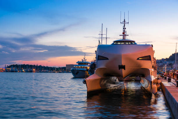 istock Split, Croatia, pleasure yachts moored off the coast 1415404714