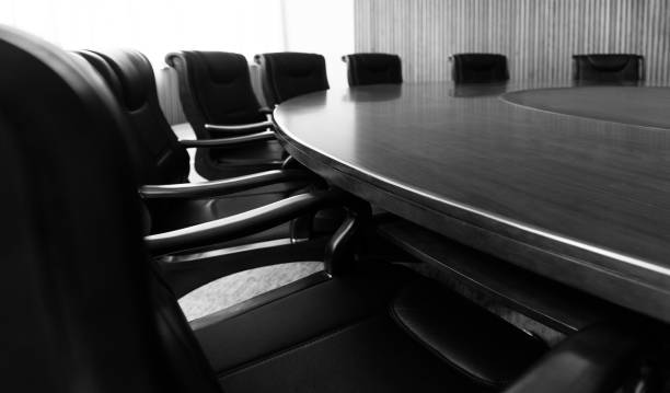 istock Conference table and chairs in modern meeting room 1415405770